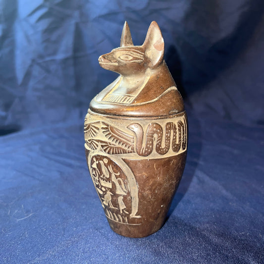 Jackal canopic jar