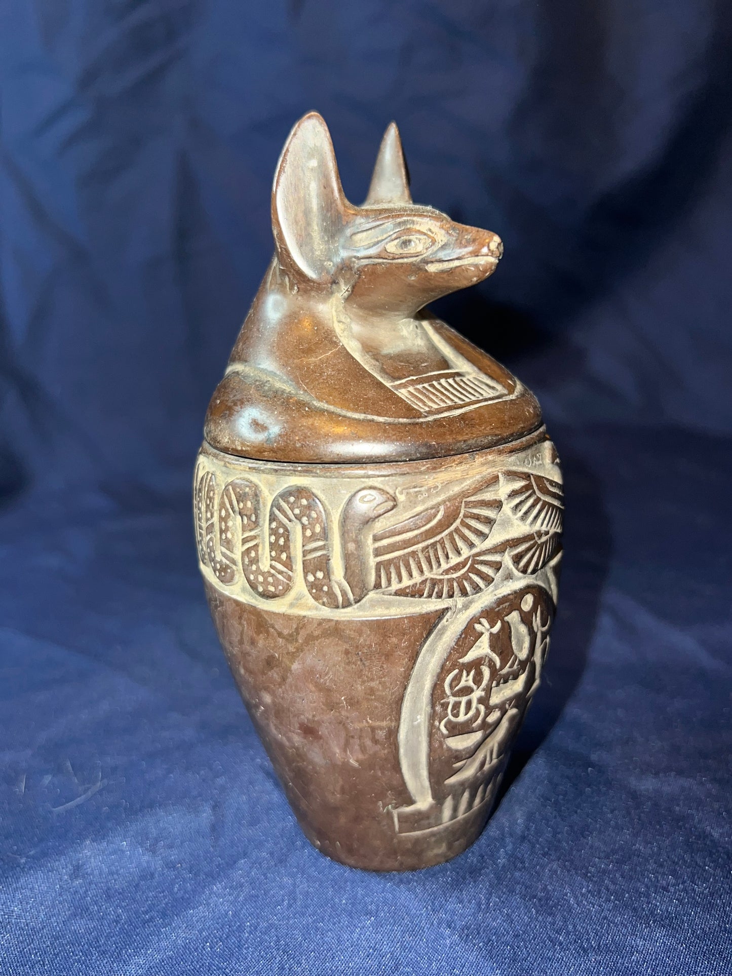 Egyptian Jackal Dummy Canopic Jar